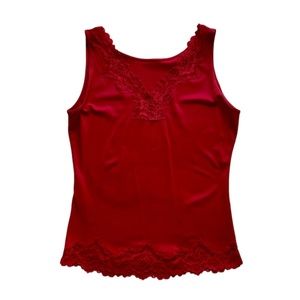 Vintage Red Lace Lingerie Top